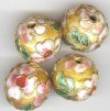 4 14mm Gold Cloisonné Rounds
